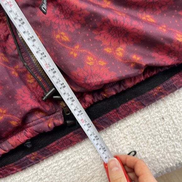 VTG Louis Garneau Women Jacket Red Trippy Floral AOP Polar Fleece Lined Retro - Picture 10 of 16